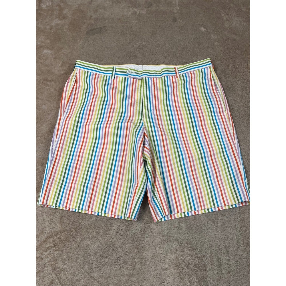 Maus & Hoffman Tyler Seersucker Shorts Men's 36(37) Multi-color Polyester EUC